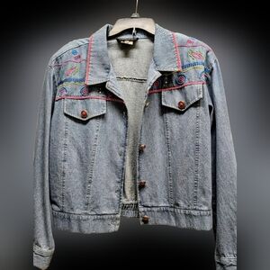 Vintage Christina Hope embroidered denim jacket NWOT size 14